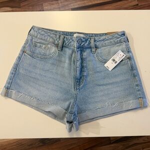 PacSun Light Blue Rolled Hem Denim Shorts - High Rise Stretch Size 29